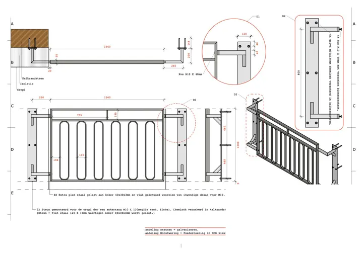 Railings for a housing project: drawing