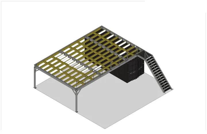 Platform over a container: drawing